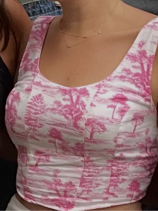 None Tops - Pink Patterned Women's Top